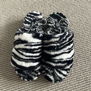 Zebra Platform Ugg Slippers